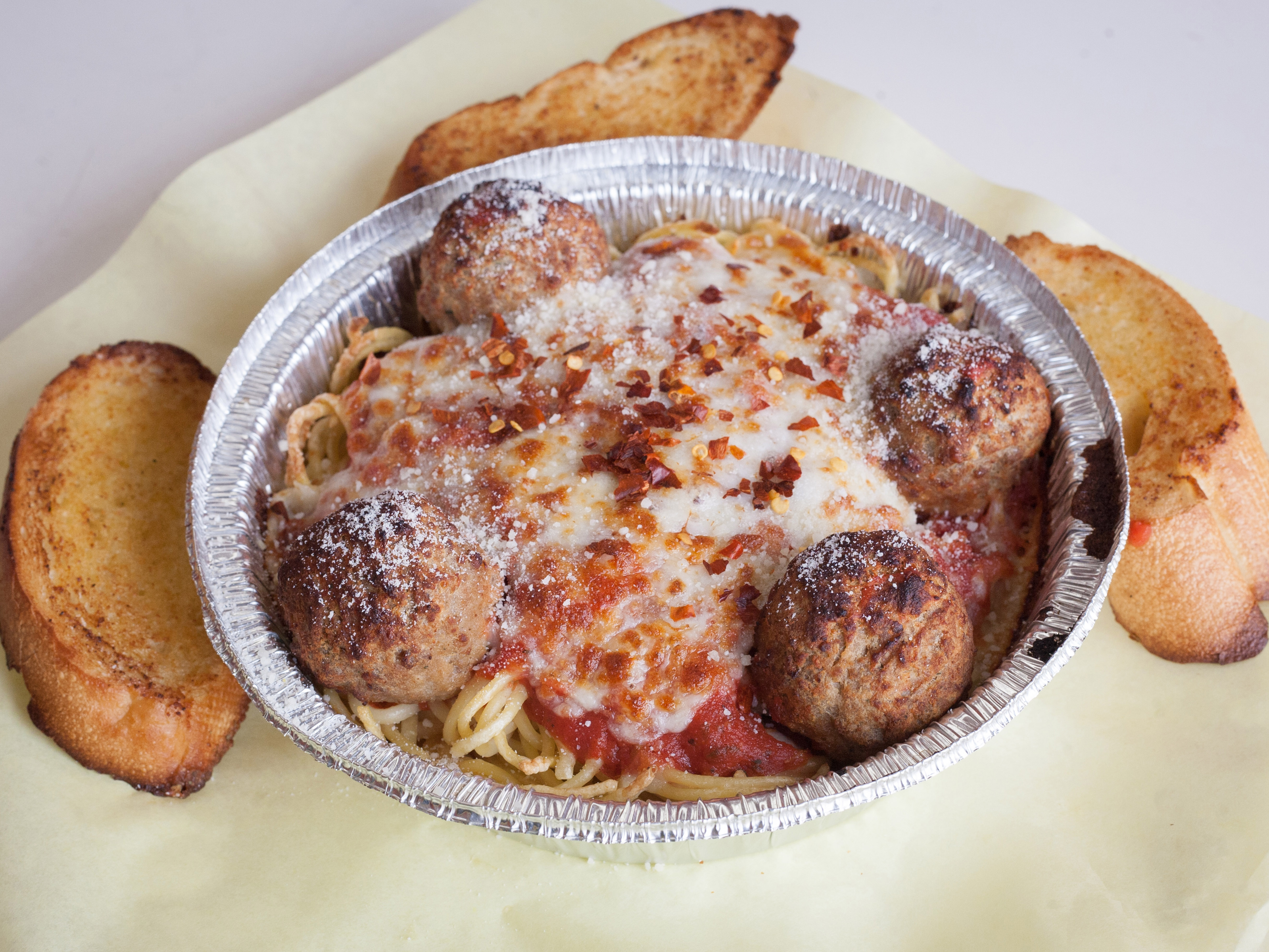 Order Spaghetti with Meatballs food online from Milano Flame Pizza & Pasta store, Reseda on bringmethat.com