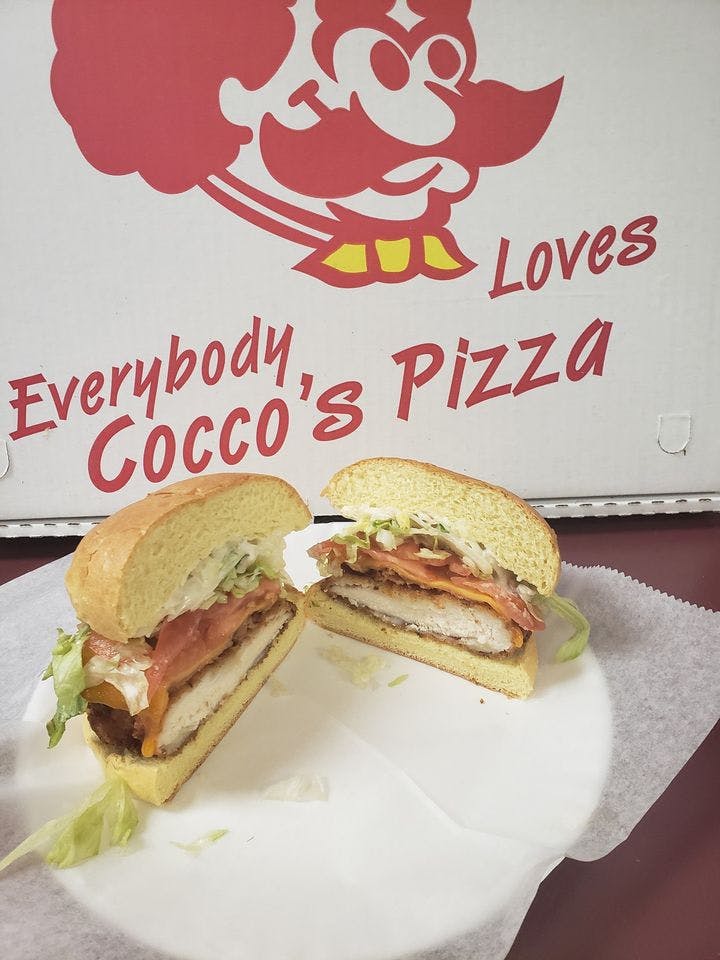 Order California Chicken Sandwich - Sandwich food online from Coccos Pizza store, Springfield on bringmethat.com