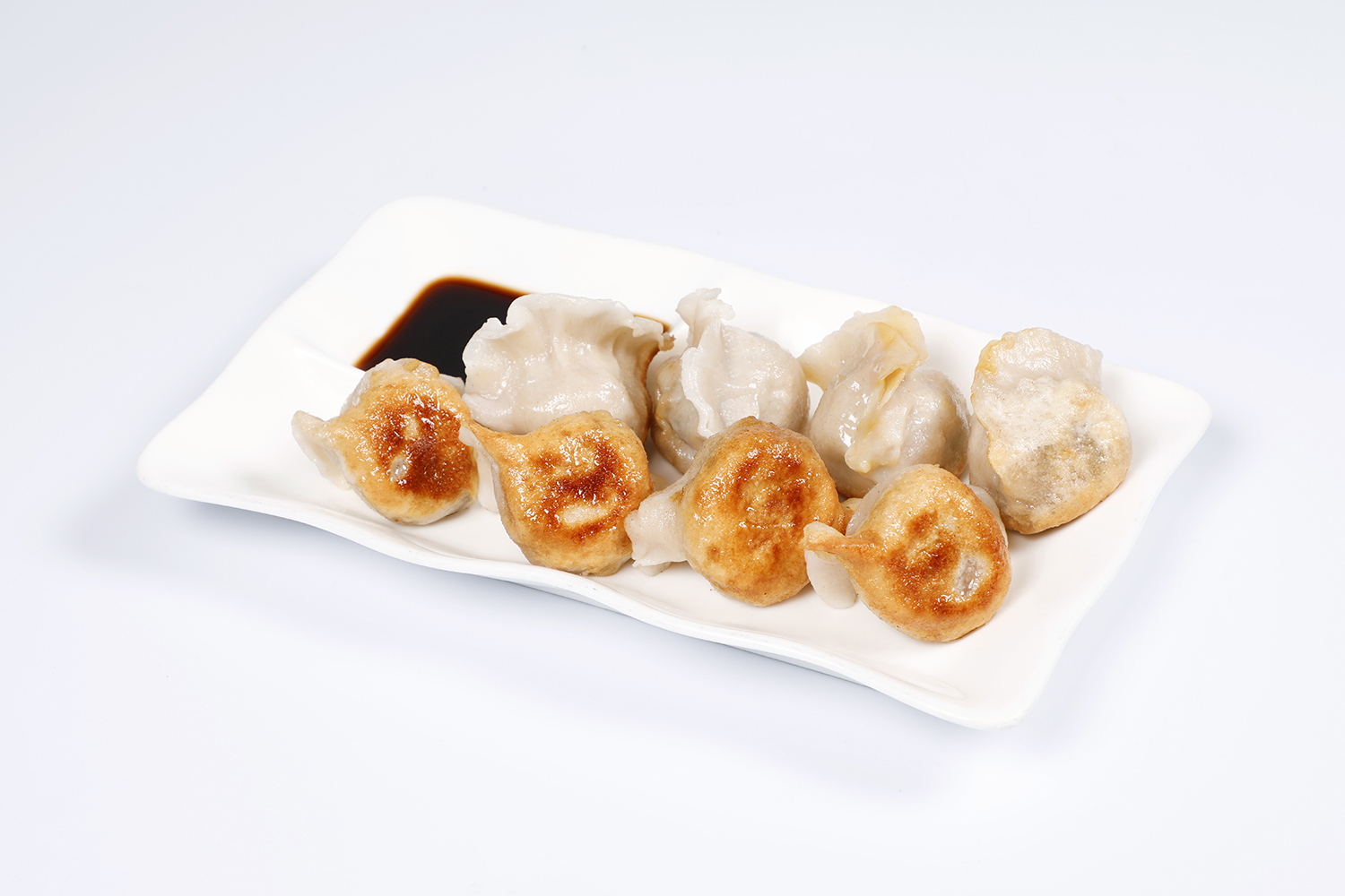 Order 8 Piece Fried Pork & Chives Dumplings food online from Tom Dim Sum store, Media on bringmethat.com