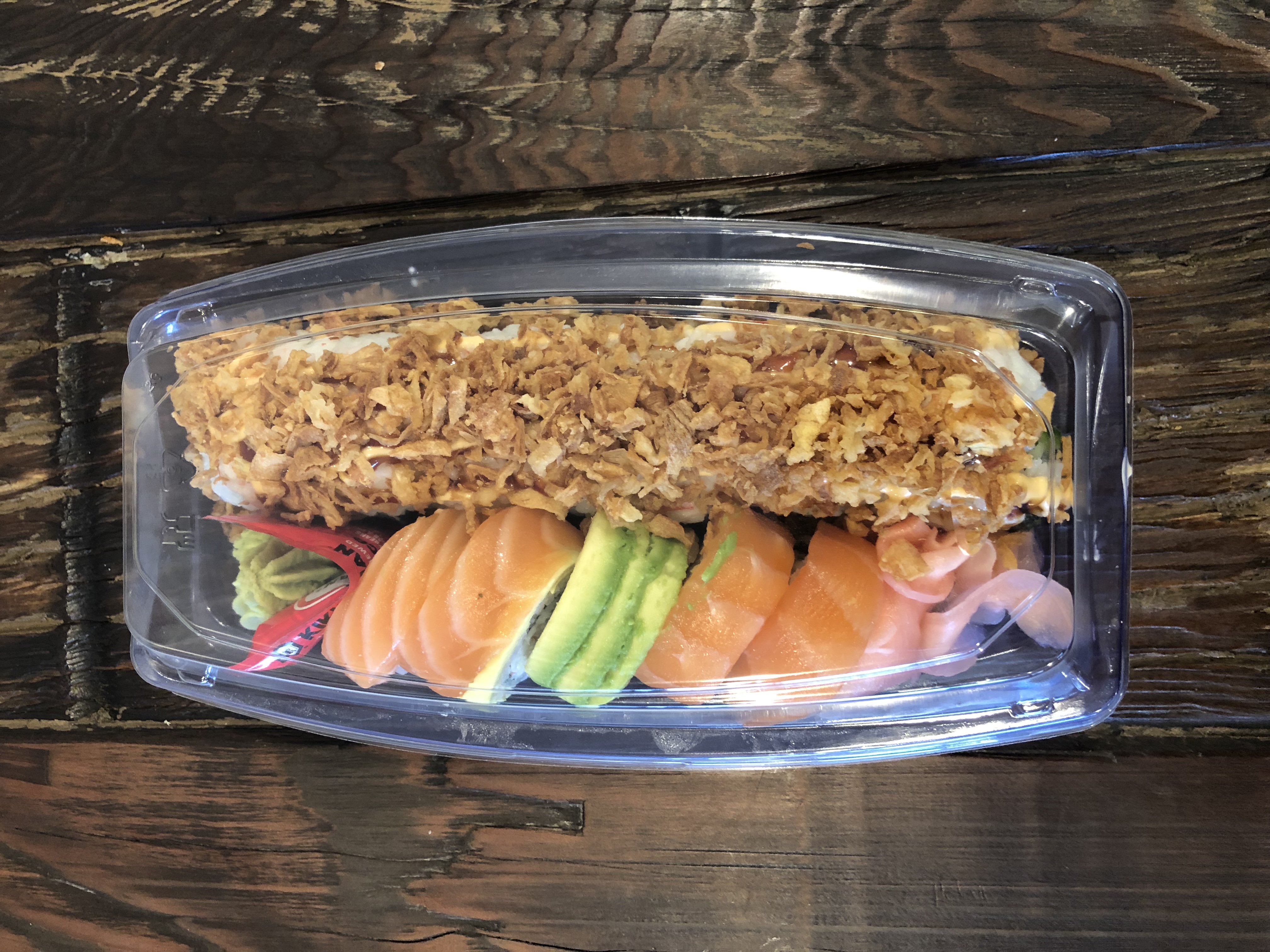 Order Crunchy Dragon Salmon / Tuna Roll food online from Sweet Garden store, Fremont on bringmethat.com