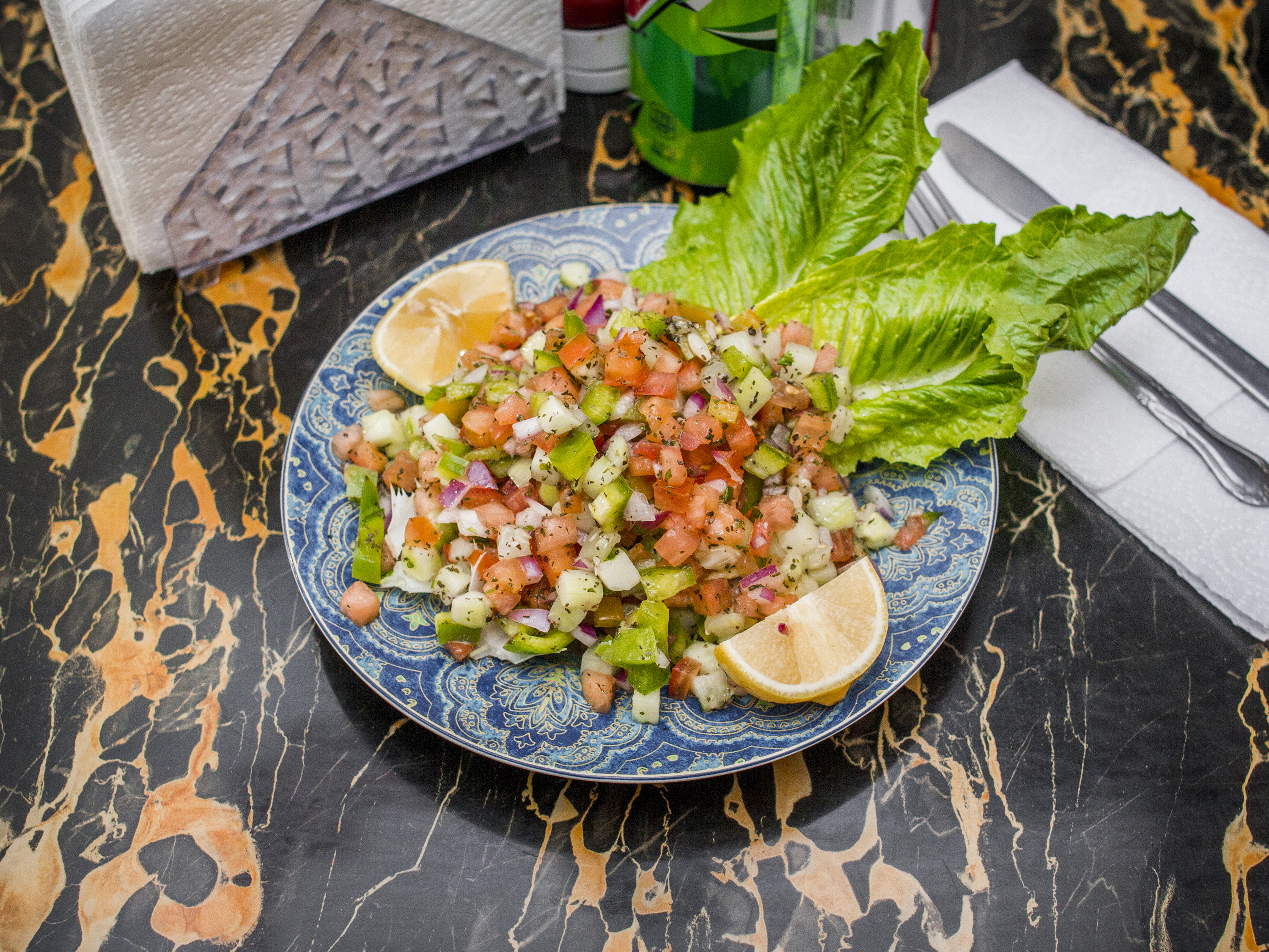 Order Lebanese Chopped Salad food online from Tabouli Pizza Express store, Edgewater on bringmethat.com