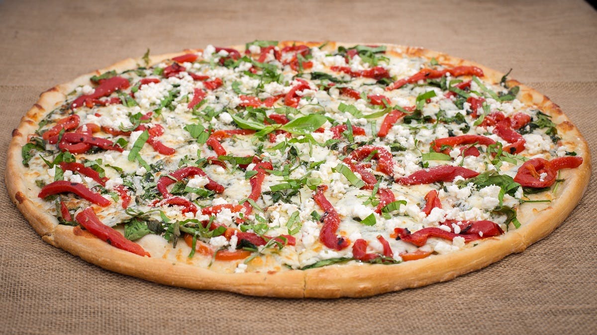 Order Mediterranean Pizza - Small 12" (6 Slices) food online from La Casa De Pizzeria store, Troy on bringmethat.com