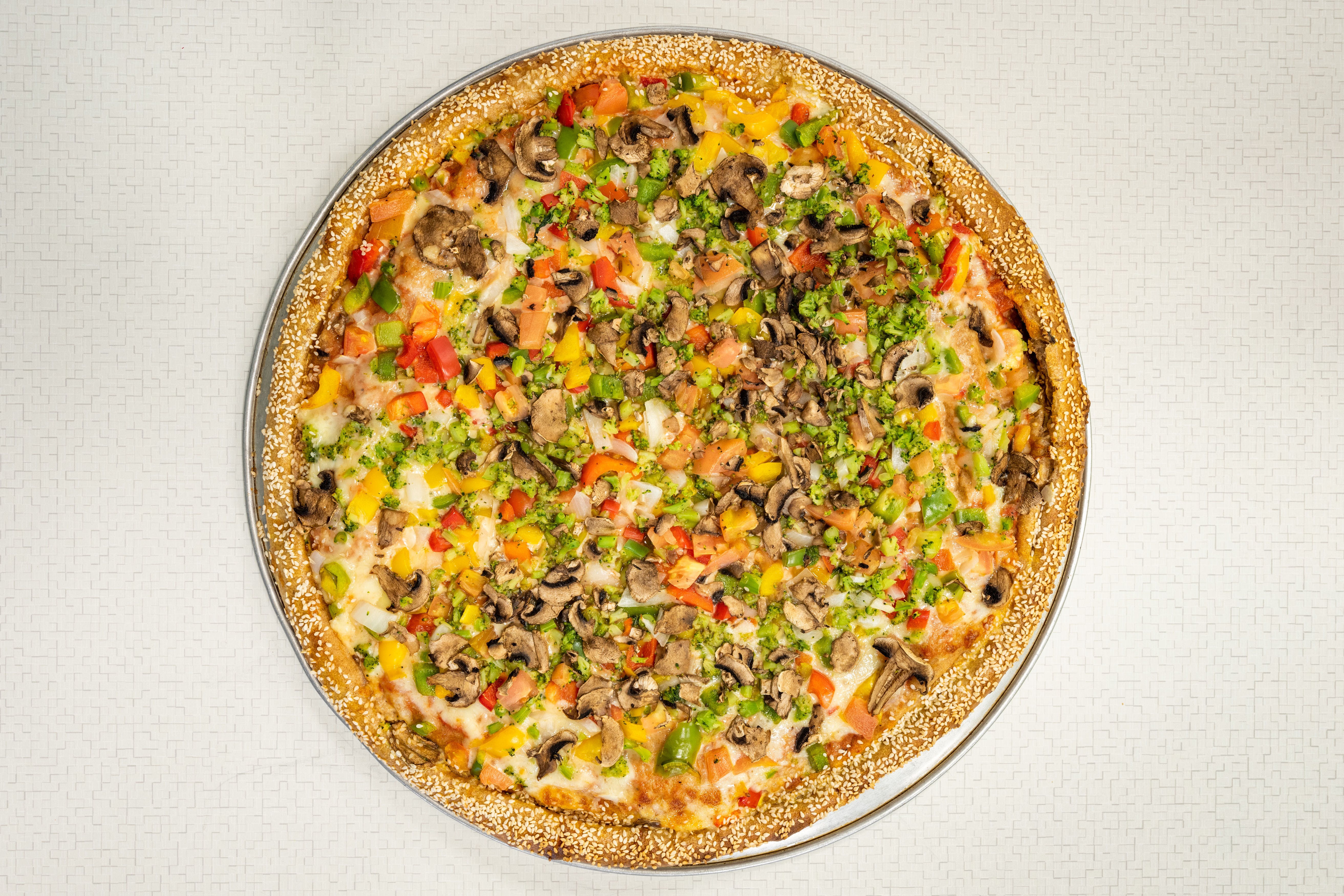 Order Vegetable Pie - Pizza food online from J2 Pizza South store, Lakewood on bringmethat.com