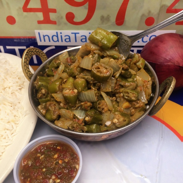 Order J14. Bhindi Masala food online from India Taj Palace store, San Antonio on bringmethat.com