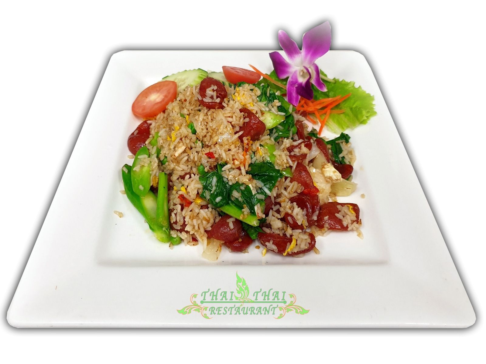 Order F5. Chinese Sausage Fried Rice food online from Thai Thai Restaurant store, Fallbrook on bringmethat.com