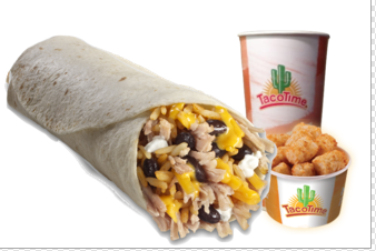 Order 5. Sweet Pork Burrito Combo Meal food online from Tacotime store, Logan on bringmethat.com