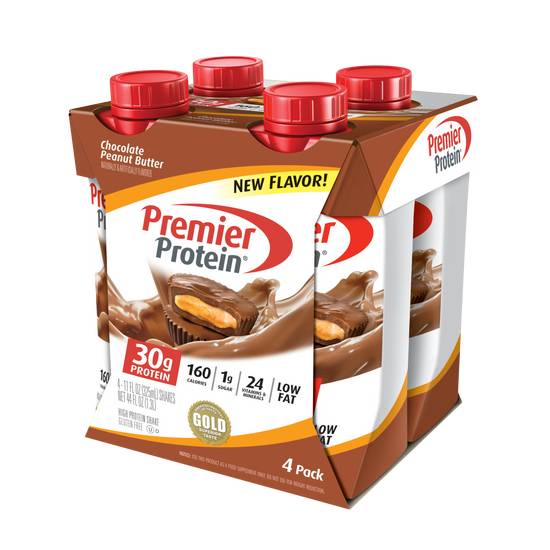Order Premier Protein Nutritional Shake Chocolate Peanut Butter (11 oz x 4 ct) food online from Rite Aid store, Yucca Valley on bringmethat.com