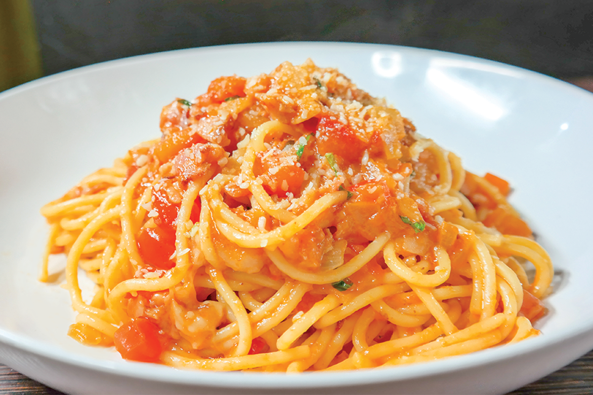 Order Spaghetti alla Matriciana food online from Segreto Trattoria store, Los Angeles on bringmethat.com