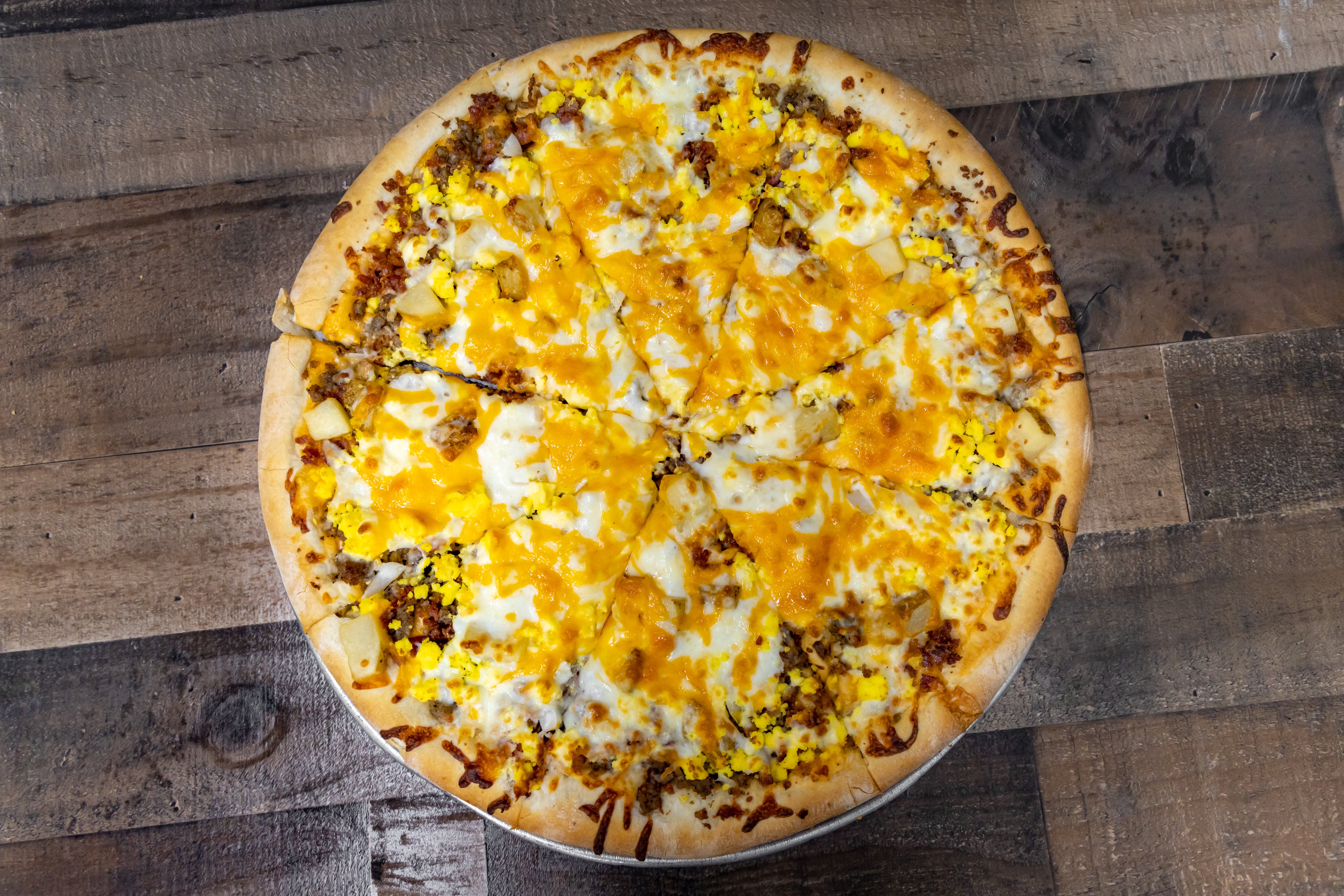 Order House Breakfast Pizza - 8" Personal food online from Fabiano's Grocery & Deli store, Grand Ledge on bringmethat.com