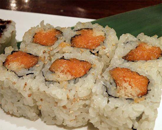 Order Spicy Salmon with Crunch food online from Rice Bar store, Washington on bringmethat.com