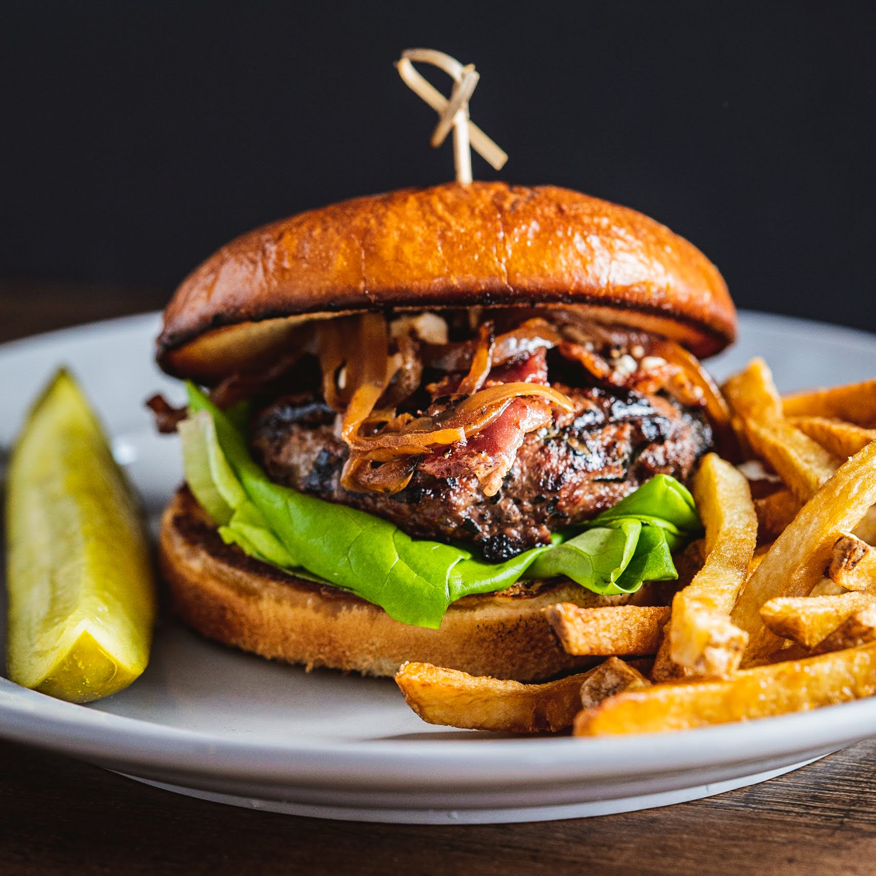 Order Maple Bourbon Bacon Burger food online from Luna Inspired Street Food store, Ithaca on bringmethat.com