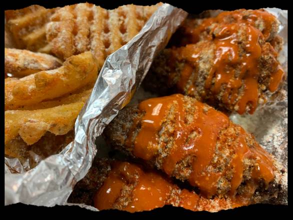 Order 4pc Wing With Fry food online from Gossip Shack store, Pflugerville on bringmethat.com