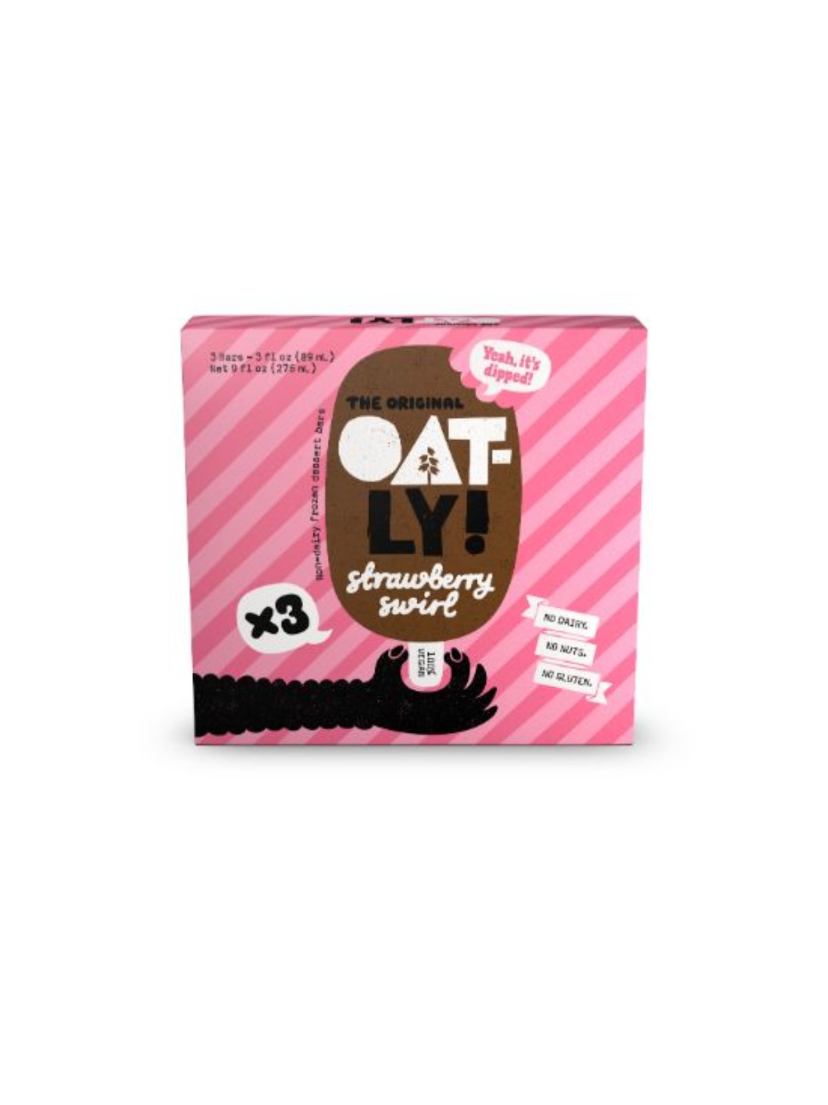 Order Oatly Strawberry Swirl Novelty Bar (3 count) food online from Light Speed Market store, Los Angeles on bringmethat.com