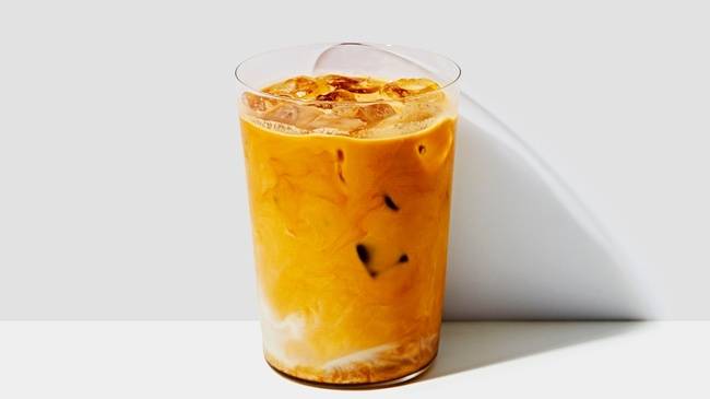 Order Iced Caramel Macchiato food online from Gregorys Coffee store, Hoboken on bringmethat.com