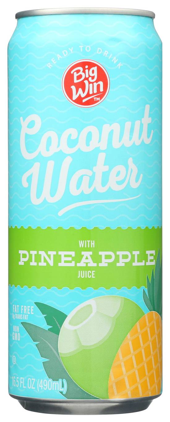 Order Big Win Coconut Water with Pineapple Can Bottle (16.5 oz) food online from Rite Aid store, Hemet on bringmethat.com