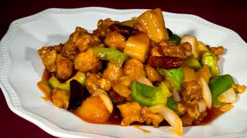 Order E7. Pineapple Chicken food online from Koyoma Sushi store, Albuquerque on bringmethat.com