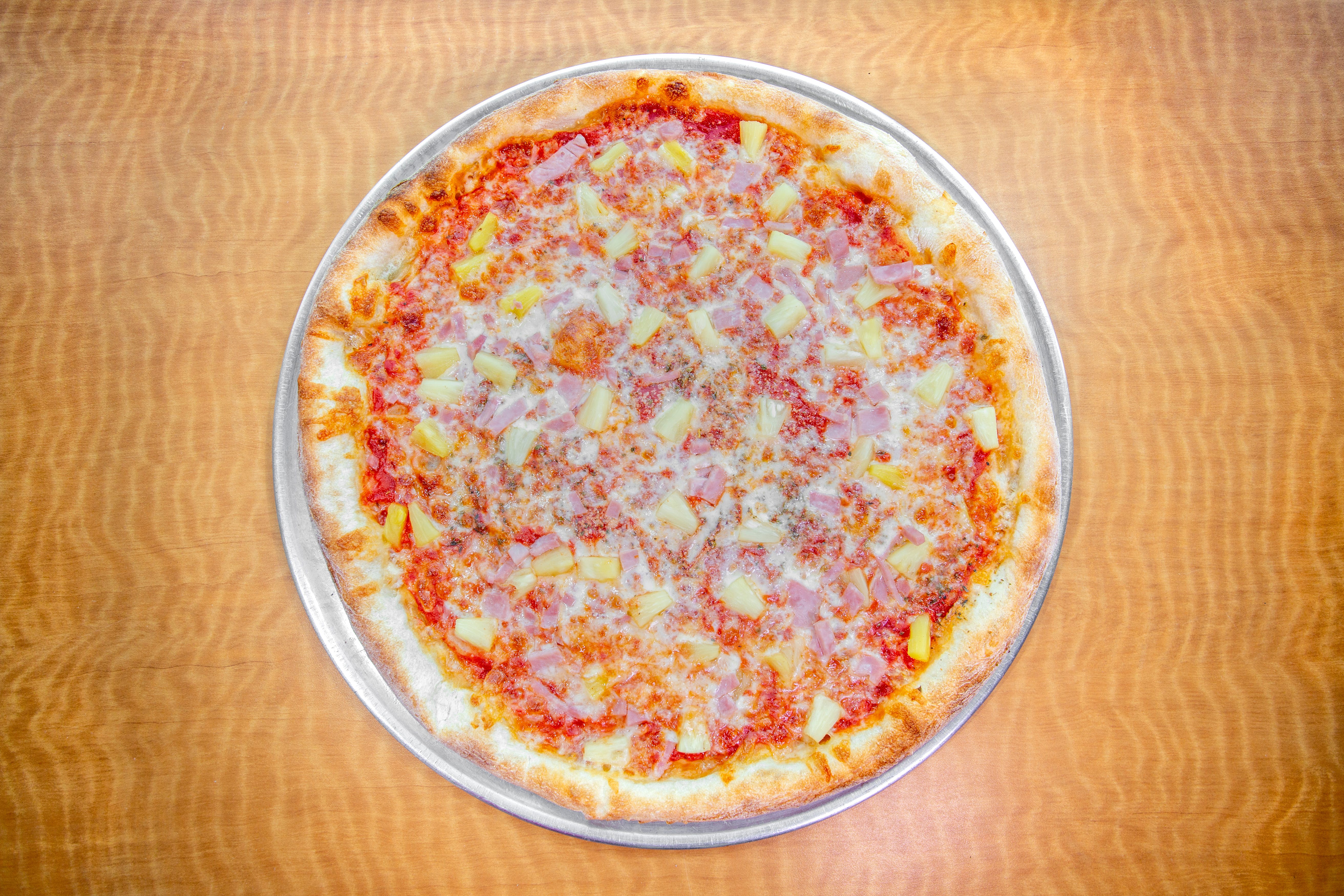 Order Hawaiian Pizza - Small 14'' food online from Mario Cafe & Pizzeria store, East Greenville on bringmethat.com