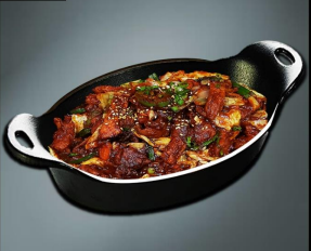 Order [P5] 제육 볶음 / Pan Fried Spicy Pork food online from Jjang Restaurant store, Buena Park on bringmethat.com