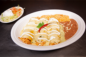 Order Enchiladas Verdes food online from La Parrilla Mexican Restaurant store, Acworth on bringmethat.com