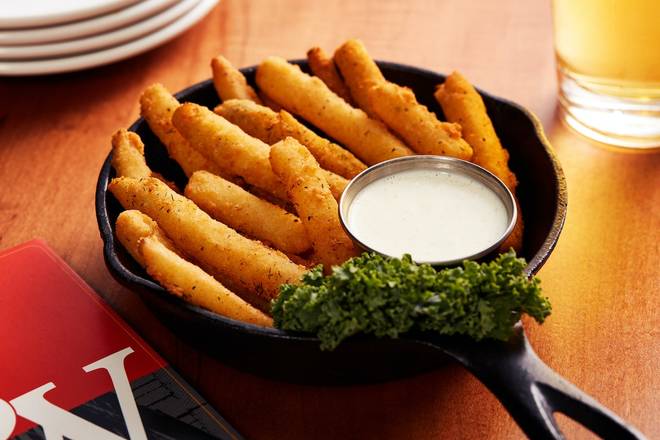 Order FRIED PICKLES food online from Big Whiskey American Restaurant & Bar store, Fayetteville on bringmethat.com