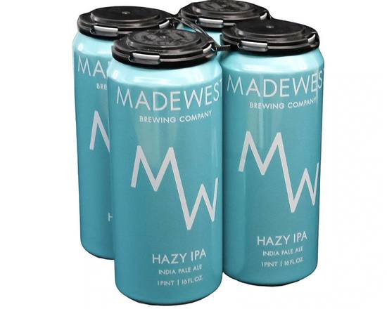 Order MadeWest Brewing Company Hazy IPA 7% 4 pk 16oz cans food online from Pit Stop Liquor Mart store, El Monte on bringmethat.com