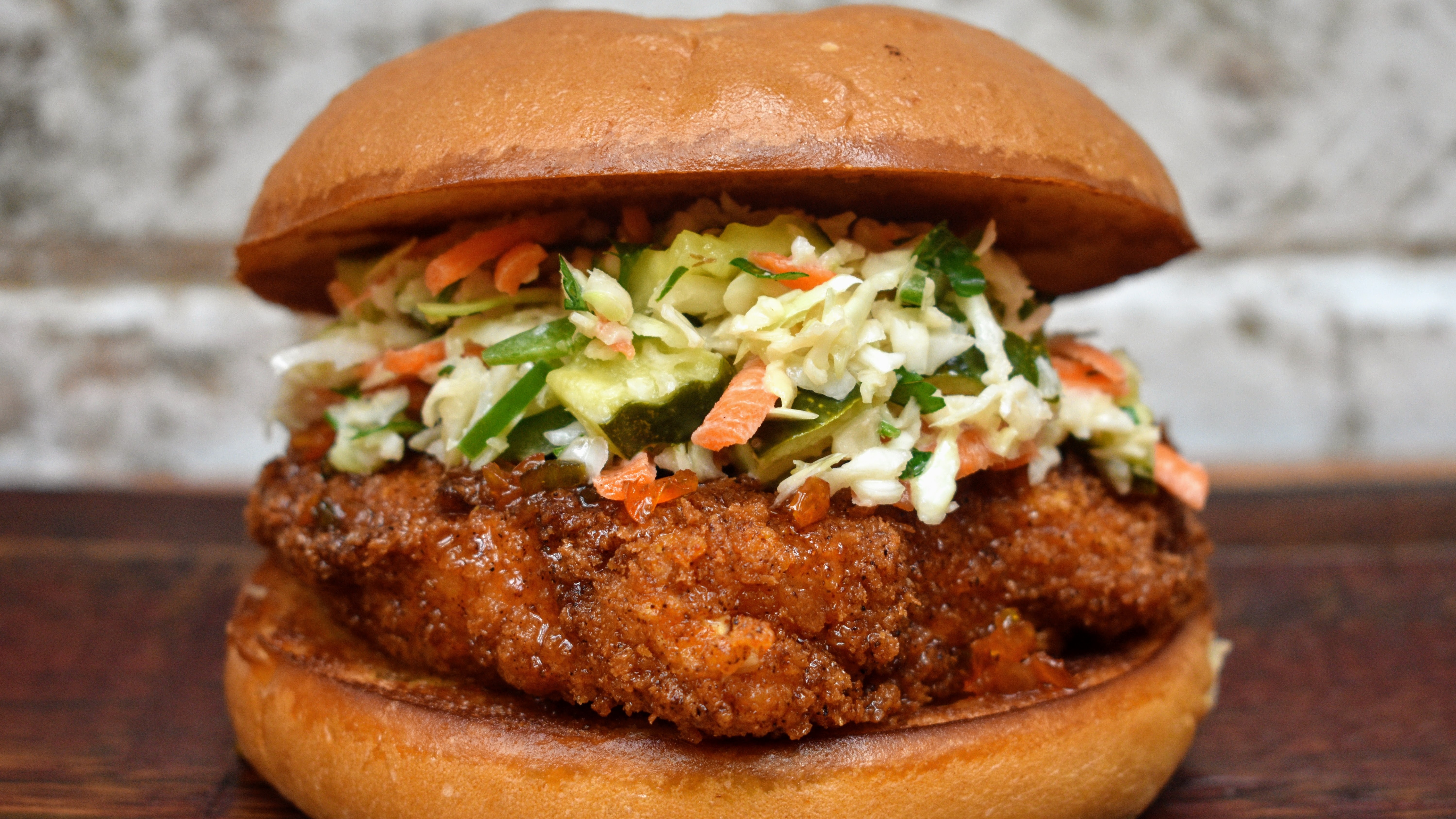 Order Hot-Honey Old Bay Fried Chicken Sandwich food online from District Melthouse store, Washington on bringmethat.com