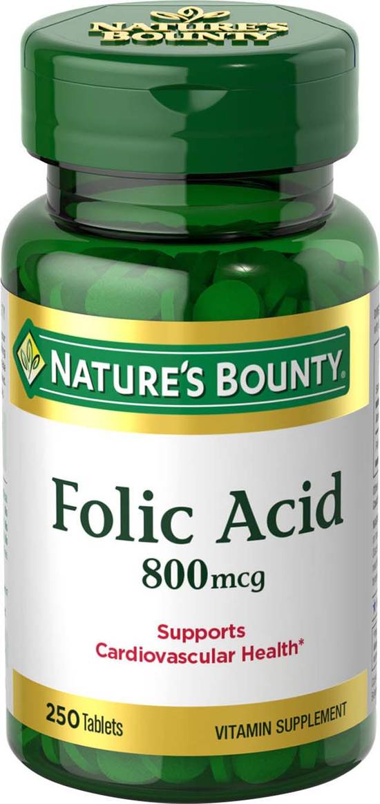 Order Natures Bounty Folic Acid Tablets 800 mcg (250 ct) food online from Rite Aid store, Palm Desert on bringmethat.com
