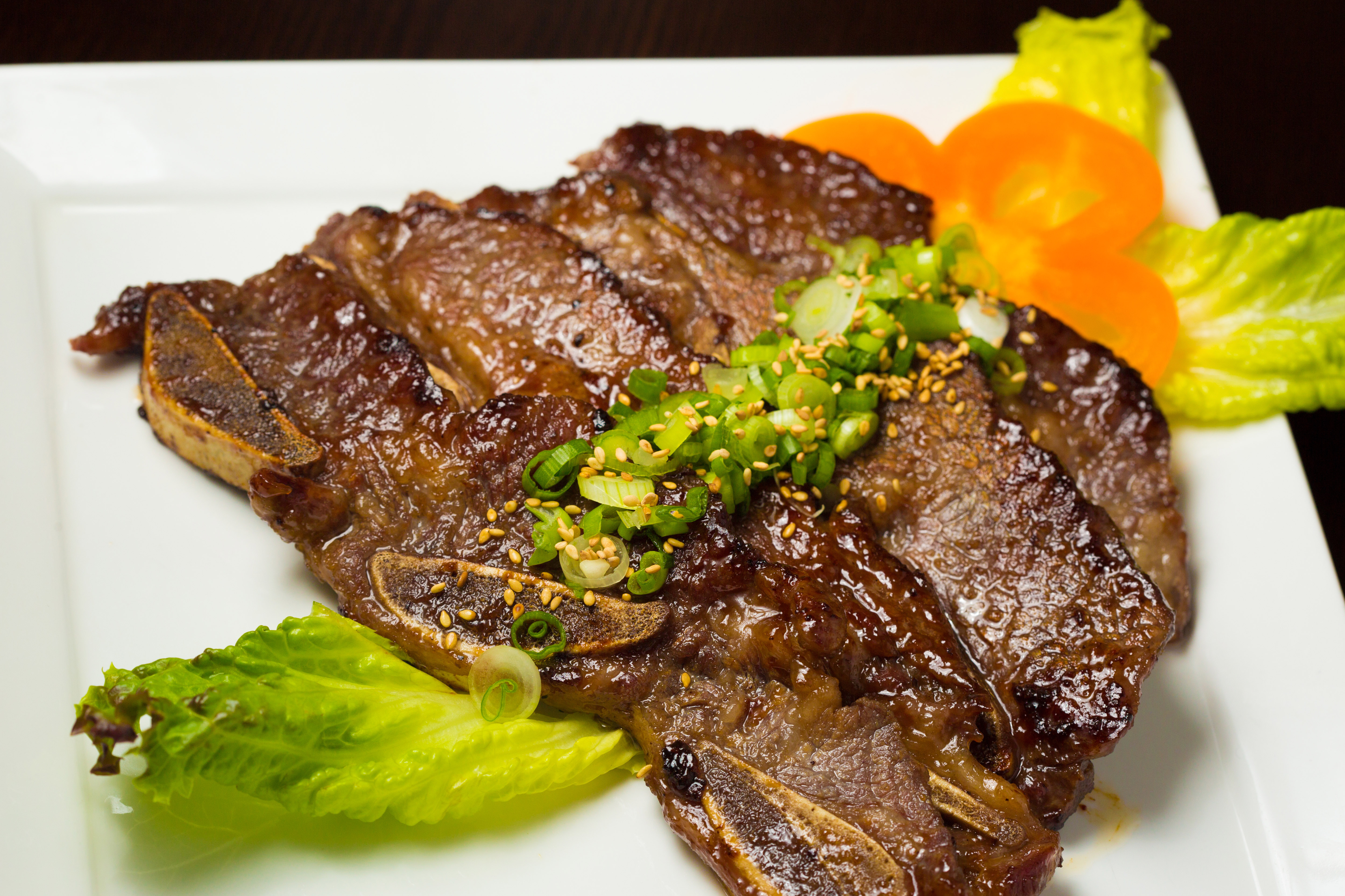 Order Kalbi Dinner Entree food online from Bop N Sushi store, Westwood on bringmethat.com