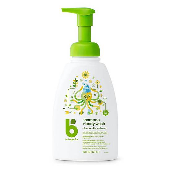 Order Babyganics® 16 oz. Foaming Shampoo + Body Wash in Chamomile and Verbena food online from Bed Bath &Amp; Beyond store, San Luis Obispo on bringmethat.com