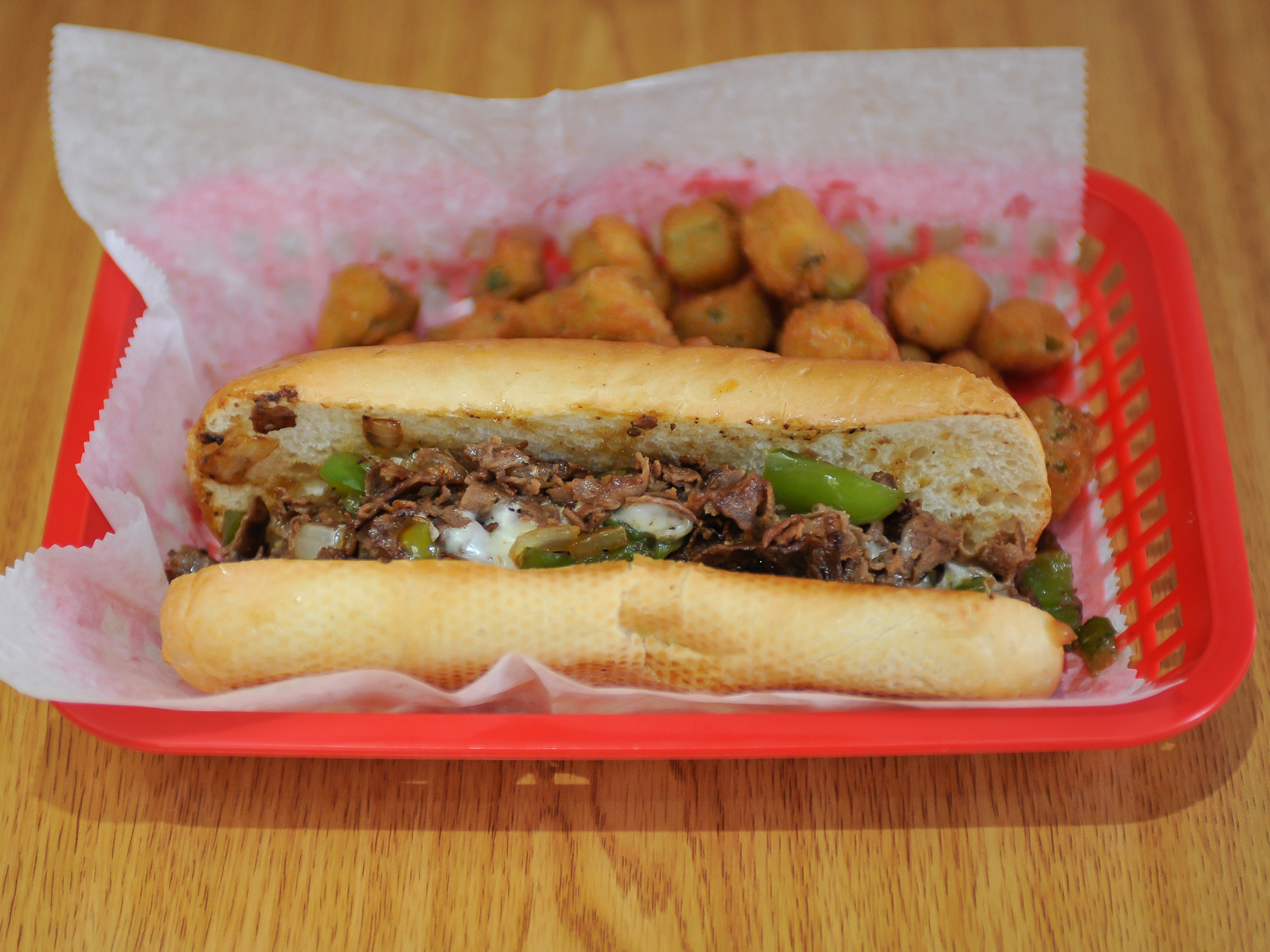 Order Philly Cheese Steak Sandwich food online from Wings Connection store, Kennesaw on bringmethat.com
