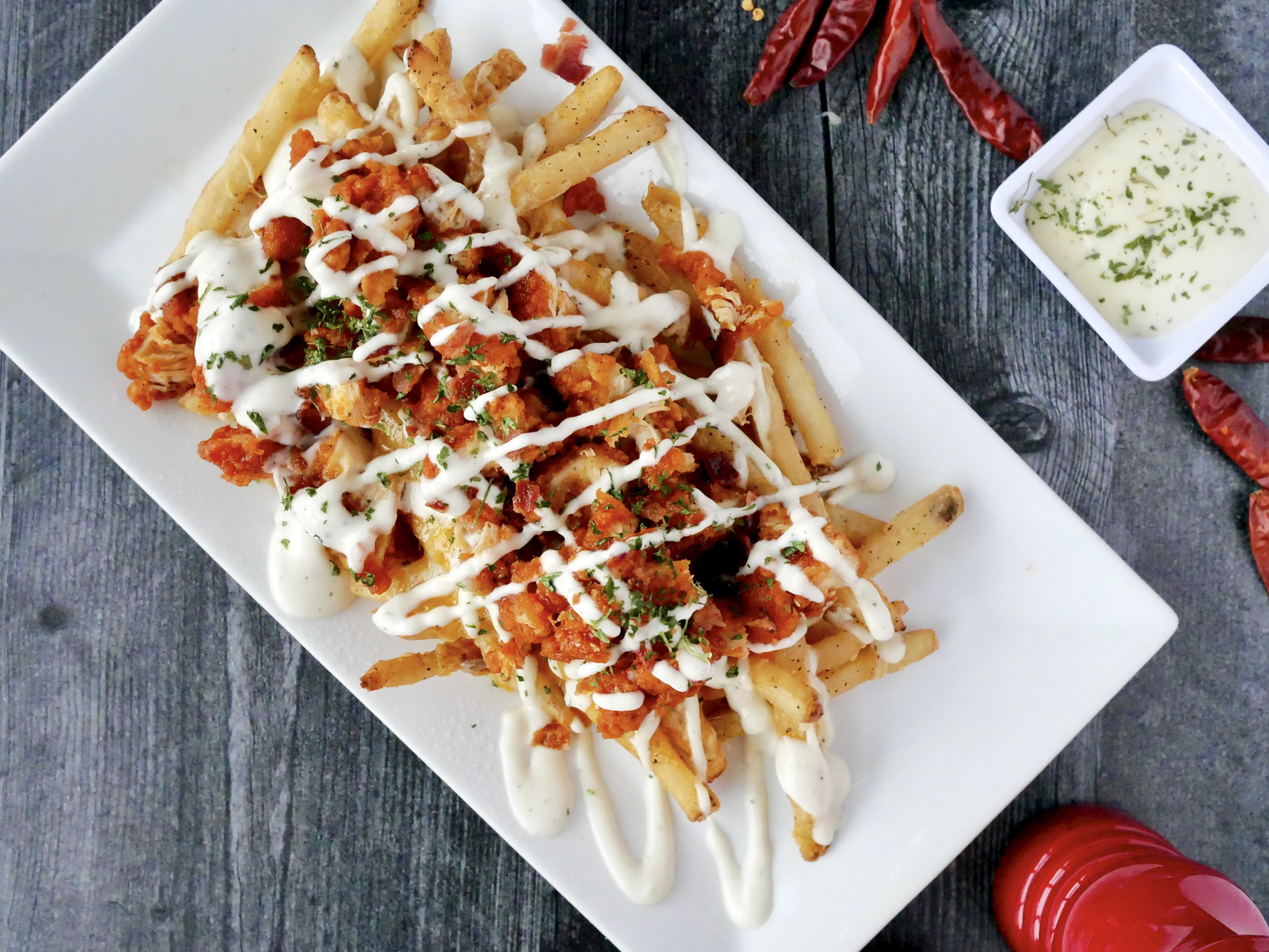 Order Downtown Buffalo Chicken Fries food online from Kocky Bar & Grill store, Fresno on bringmethat.com