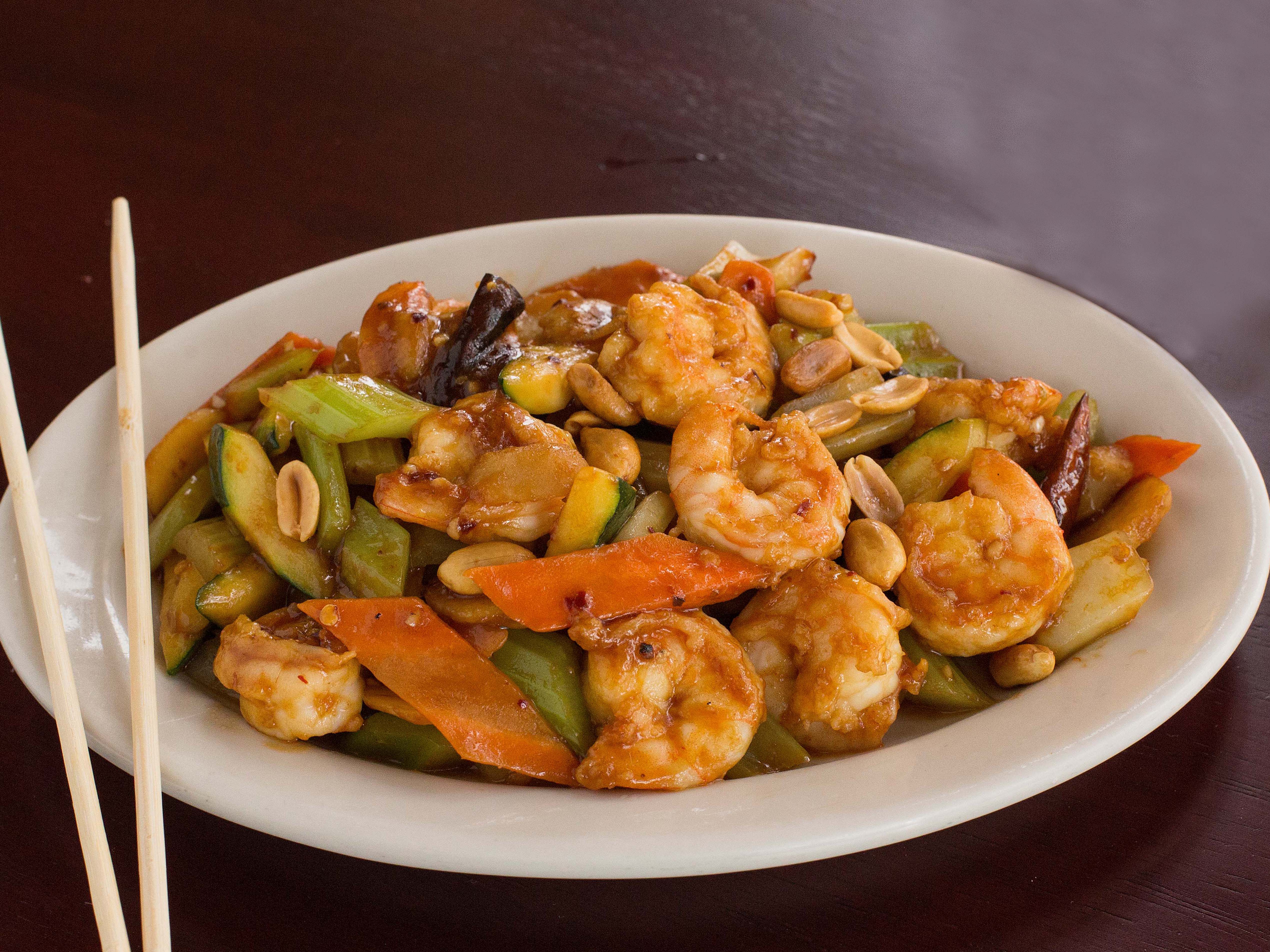 Order S5. Kung Pao Shrimp Dinner food online from Wu Asian Bistro store, Coppell on bringmethat.com