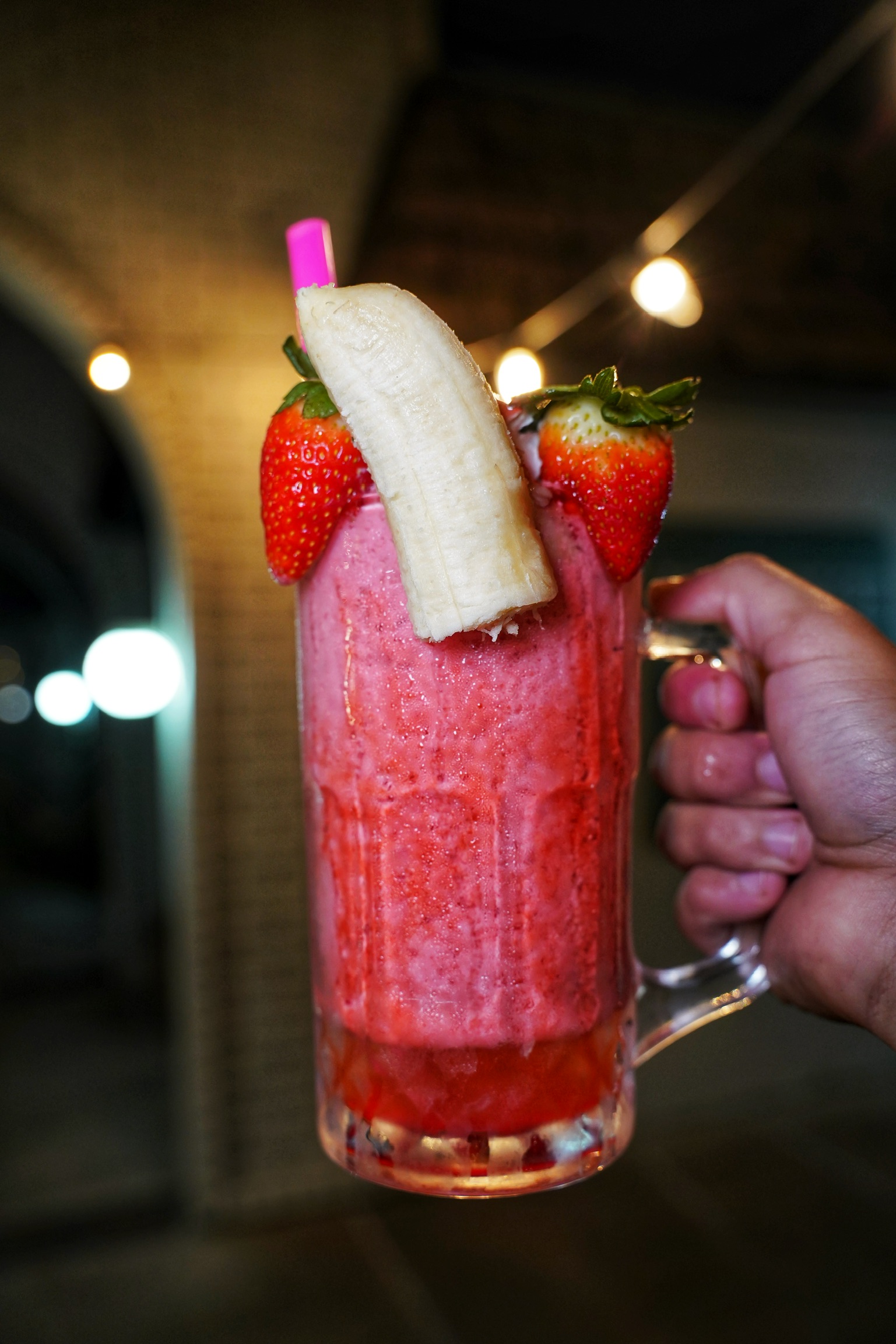Order Strawberry and Banana Smoothie food online from Antika Cafe And Grill store, Houston on bringmethat.com