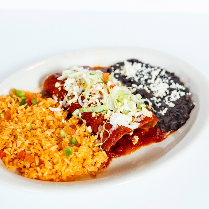 Order Spicy Brisket Enchilada Plate food online from El Fenix store, Dallas on bringmethat.com