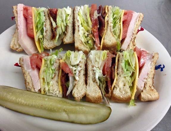 Order Club Sandwich Ham or Turkey food online from Mama's Daughters' Diner store, Irving on bringmethat.com