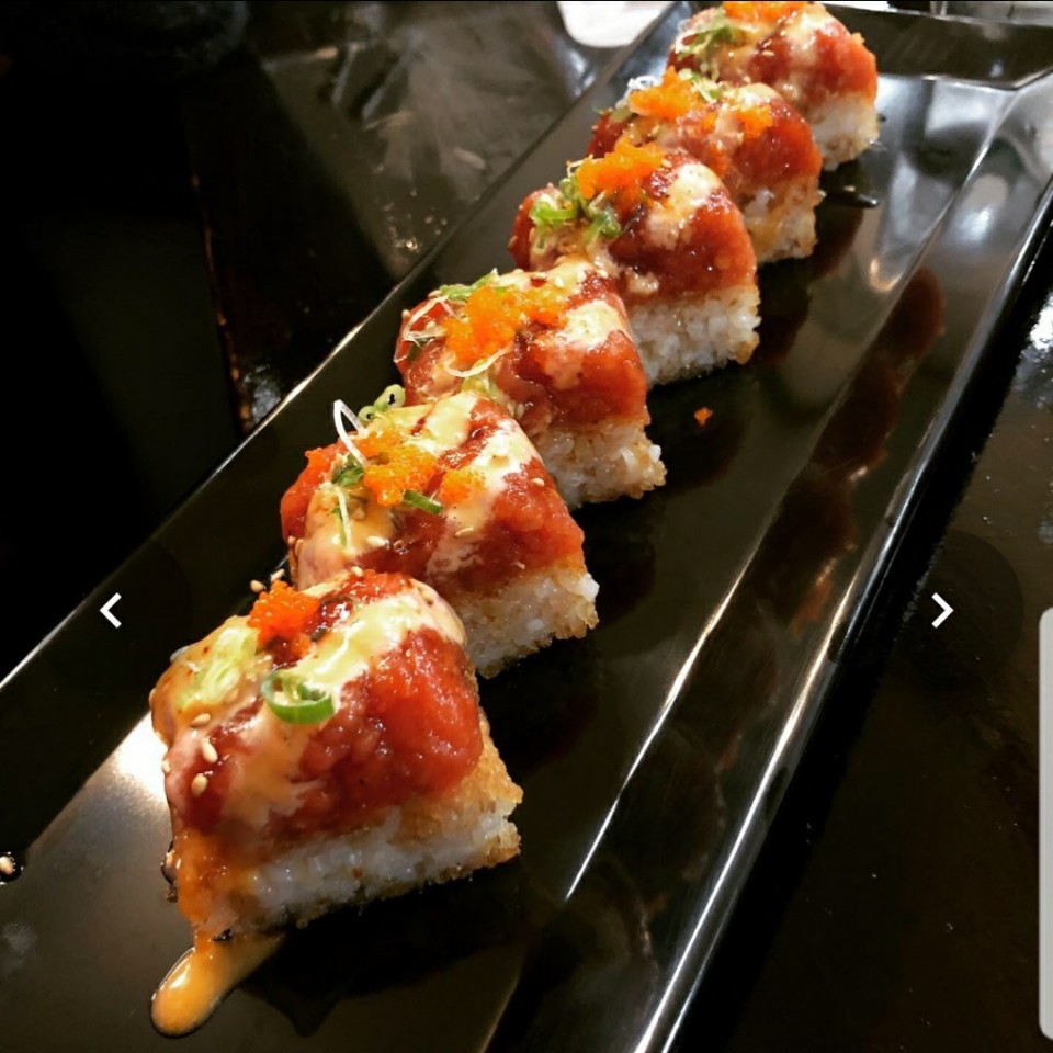 Order Spicy Tuna Crispy Rice 6pcs food online from O Sumo Sushi store, Sherman Oaks on bringmethat.com