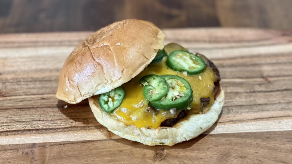 Order Jalapeno Cheddar Grilled Burger food online from Empire Bagel store, Cross River on bringmethat.com