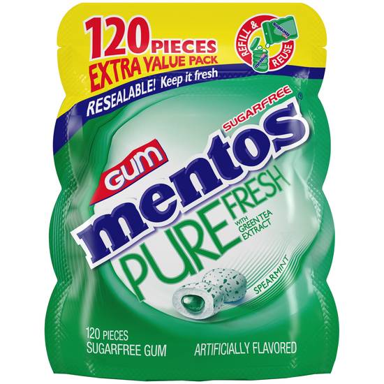 Order Mentos Pure Fresh Spearmint Gum, 120 CT food online from Cvs store, UPLAND on bringmethat.com