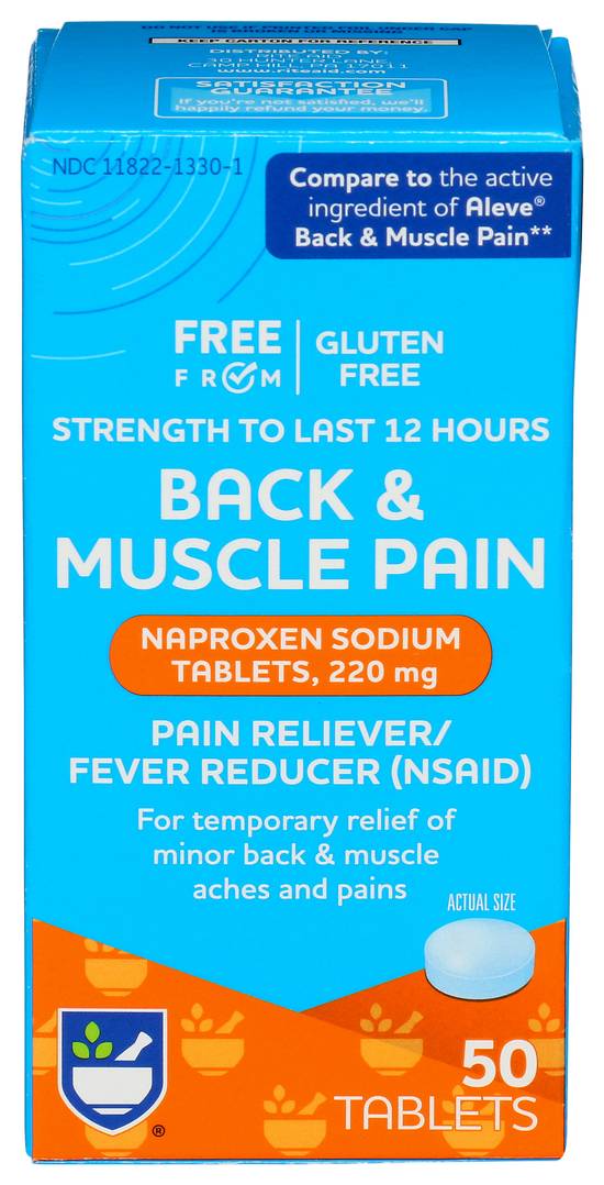 Order Rite Aid Naproxen Sodium Caplets Back & Muscle (50 ct) food online from Rite Aid store, Cortland on bringmethat.com
