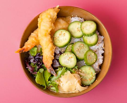 Order Shrimp Tempura Rice Bowl food online from Kuri Sashimi Bowls store, Arlington on bringmethat.com