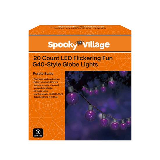 Order Spooky Village LED Flickering Fun G40-Style Globe Lights, Purple, 20 ct, 10.5 ft food online from Cvs store, NORWALK on bringmethat.com