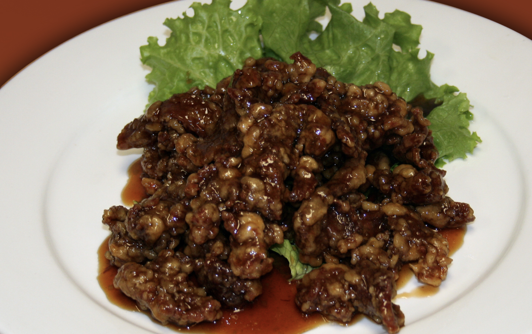 Order Orange Beef food online from Ginger Cafe store, Gilroy on bringmethat.com