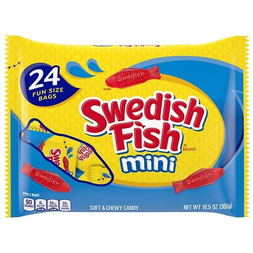Order Swedish Fish Mini Soft & Chewy Halloween Candy, 24 Snack Packs, Small Bag - 10.5 oz food online from Walgreens store, San Jose on bringmethat.com