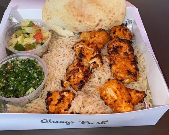 Order Chicken Shawarma Plate* food online from Olive Oil Mediterranean Grill store, Irvine on bringmethat.com