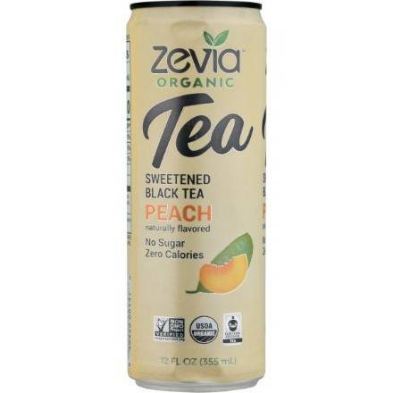 Order Zevia Organic Black Tea Peach (12 oz) food online from 7-Eleven By Reef store, Marietta on bringmethat.com