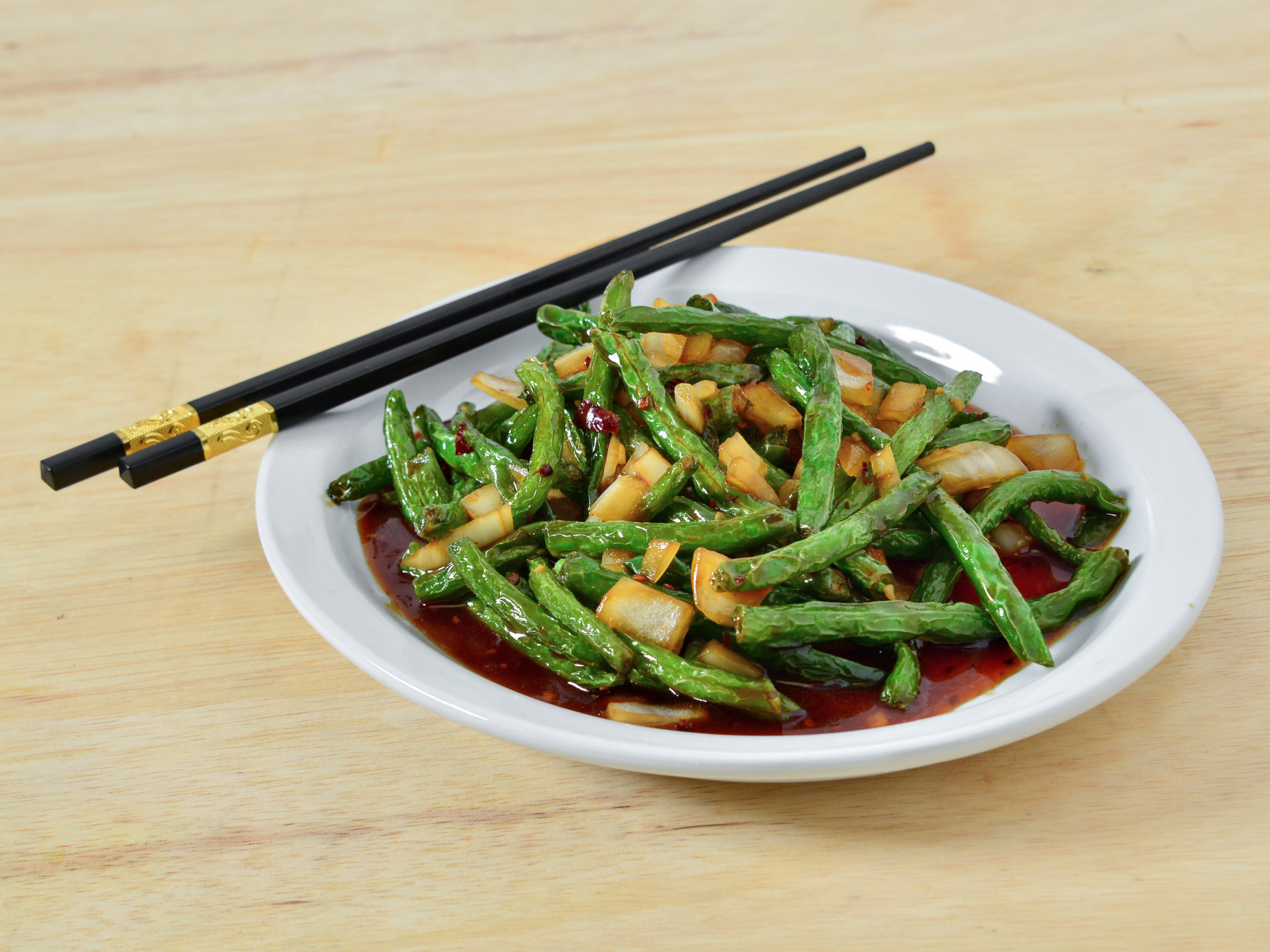 Order 141. Spicy Szechuan String Beans food online from Johnny Chan store, Cincinnati on bringmethat.com