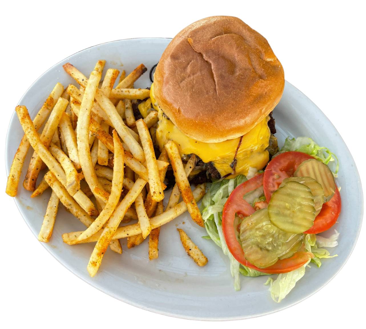 Order Double Stacked Onion Cheeseburger food online from Sunnyside Diner store, Edmond on bringmethat.com