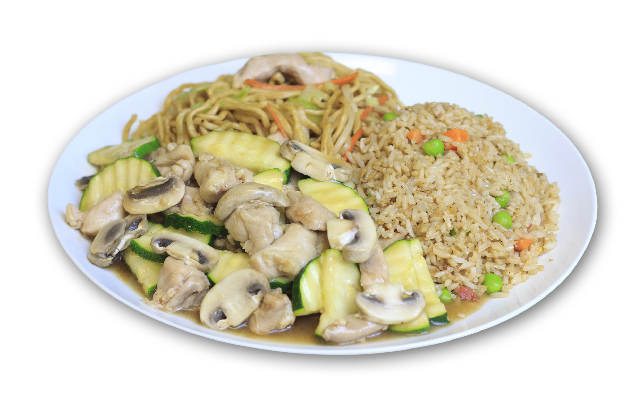 Order C14. Mushroom Chicken Combo Plate food online from China Cafe store, Turlock on bringmethat.com
