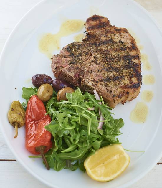 Order Grilled Pork Porterhouse food online from Calissa store, Water Mill on bringmethat.com
