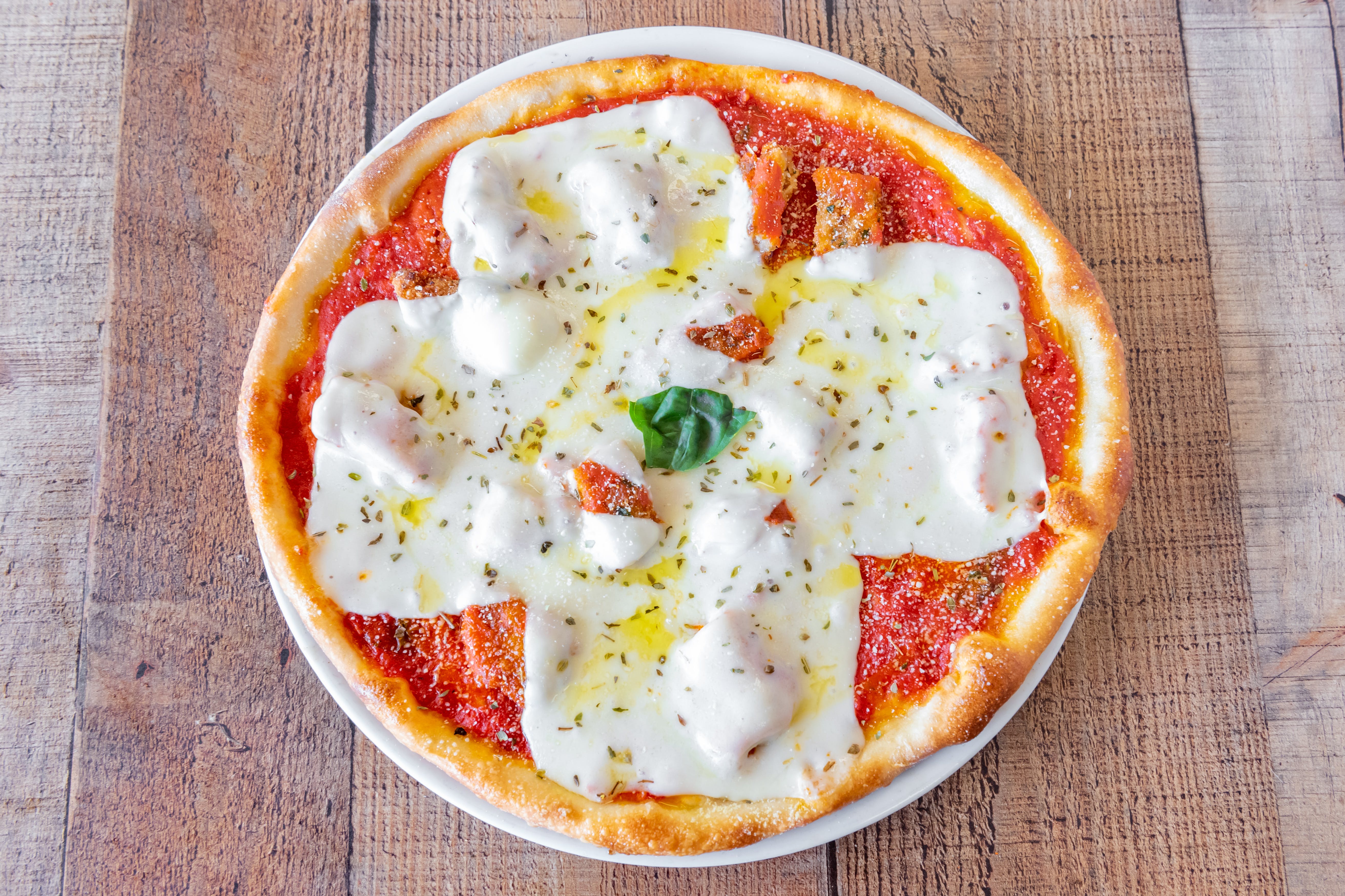 Order Chicken Parmigiana Pizza - Personal 12'' (6 Slices) food online from Tonys Pizzeria & Italian Restaurant store, Audubon on bringmethat.com